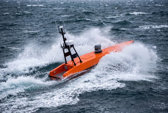 Autonomous surface vehicle navigating rough sea waves with high speed