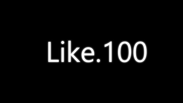 Clean white digital text display showing fifty nine likes on a solid deep black background surface