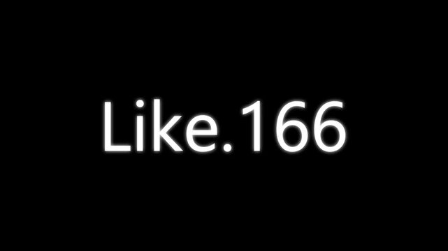 Clean white digital text display showing ninety eight likes on a solid deep black background surface