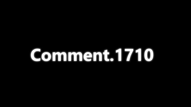 Minimalist white text comment 1015 centered on a solid black background for digital interface use
