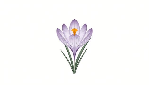 The selected region shows a digital botanical illustration of a purple crocus flower (Crocus genus) from the iris family