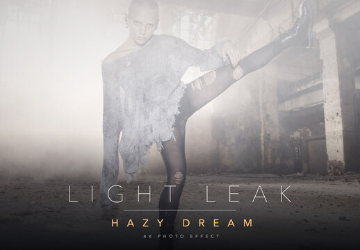 Light Leak Hazy Dream Photo Effect Template - Vintage Film Haze Soft White Glow Dreamy Retro Analog Look