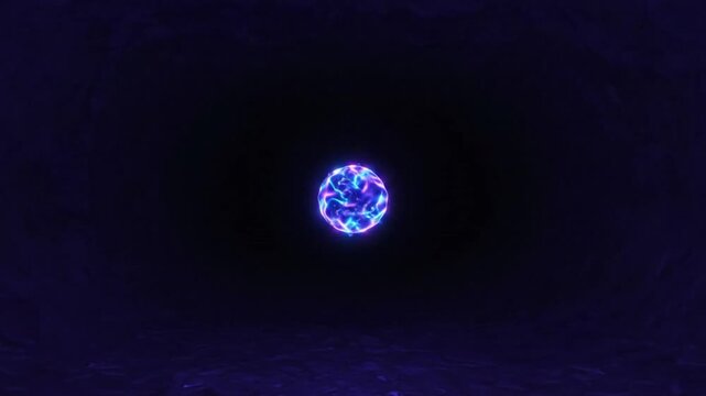 Abstract Glowing Orb Transforming into Different Shapes Against a Dark Backdrop