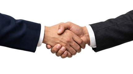 Professional business people shaking hands to seal a successful corporate deal presented as an isolated object on a transparent background isolated on transparent background © shahinahmed