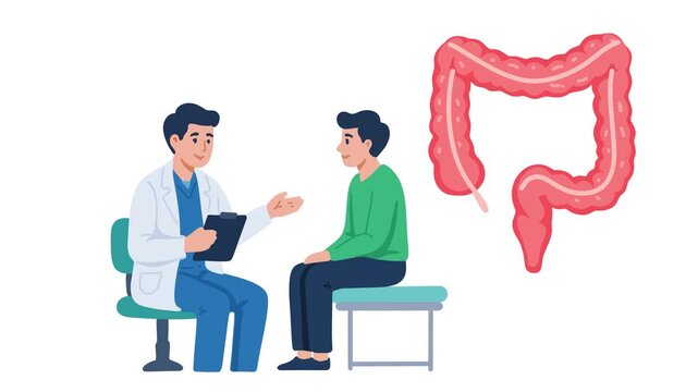 animation doctor consultation about colon health