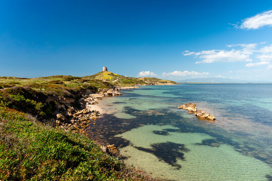 Sardegna, veduta di Tharros, a Cabras, Italia, Europa Occidentale 