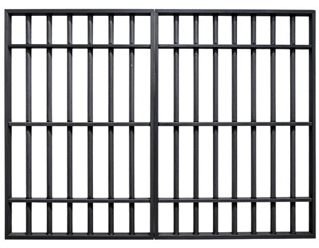 Black metal prison bars gate