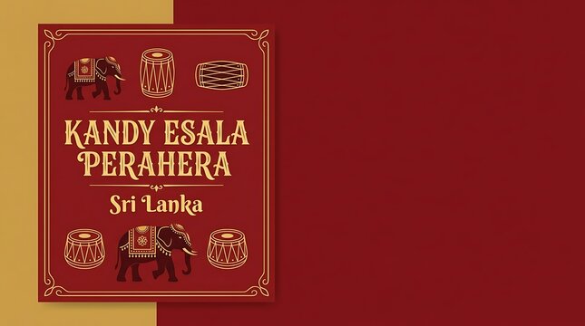 Traditional sri lankan kandy esala perahera festival design template
