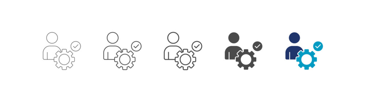 capability icon set consisting of multiple styles vector illustration. editable stroke
