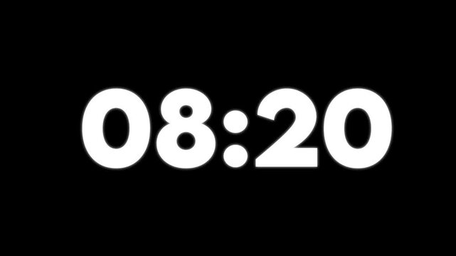 Digital clock showing zero nine zero one in bold white font on a solid black background screen