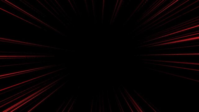 japanese anime speed line. Moving zoom speed line with black background. comic anime action speedline