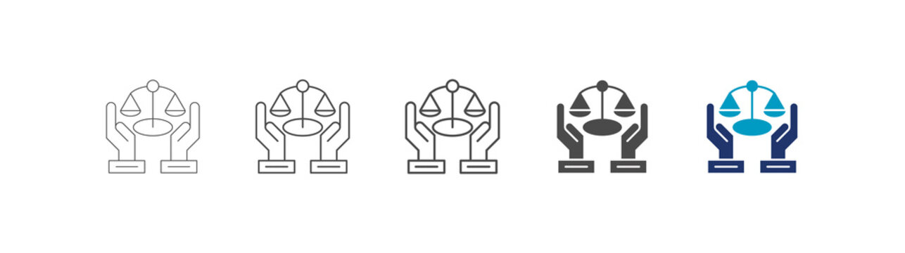 integrity icon set consisting of multiple styles vector illustration. editable stroke