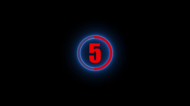 Ring Countdown Timer Animation | 10 Seconds Circular Loading Progress Indicator 4K