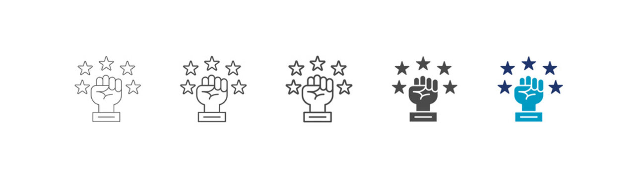 talent icon set consisting of multiple styles vector illustration. editable stroke