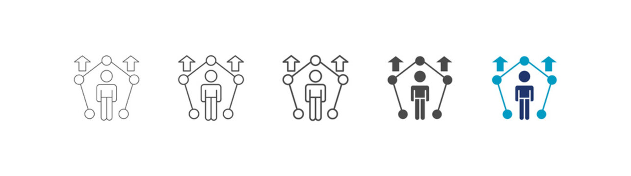 update skill icon set consisting of multiple styles vector illustration. editable stroke
