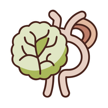 Brain diagram with connected medical equipment and pipes.