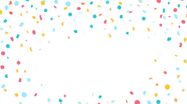 Birthday confetti flat design front view event theme animation colored pastel. 
