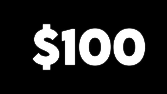 White dollar sign and fifty nine digits isolated on a solid black background for financial