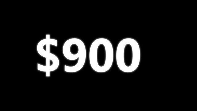 Bold white dollar sign and number five hundred thirty four against a solid black background