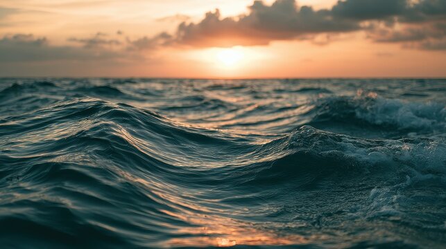 Open ocean twilight concept of vastness and freedom selective focus adventure spirit theme ethereal Double exposure endless sea backdrop