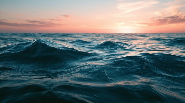 Open ocean twilight concept of vastness and freedom selective focus adventure spirit theme ethereal Double exposure endless sea backdrop