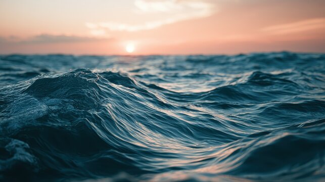 Open ocean twilight concept of vastness and freedom selective focus adventure spirit theme ethereal Double exposure endless sea backdrop