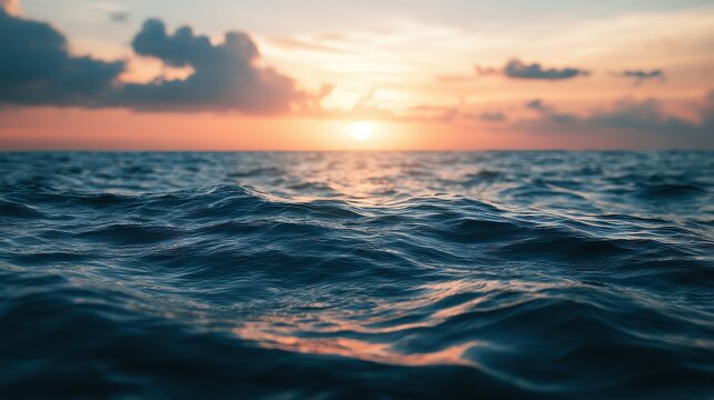 Open ocean twilight concept of vastness and freedom selective focus adventure spirit theme ethereal Double exposure endless sea backdrop