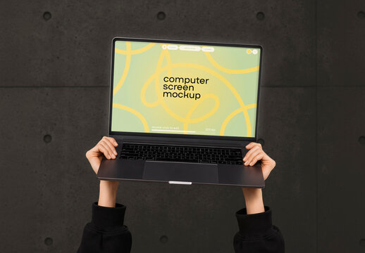 Open Laptop Screen Mockup