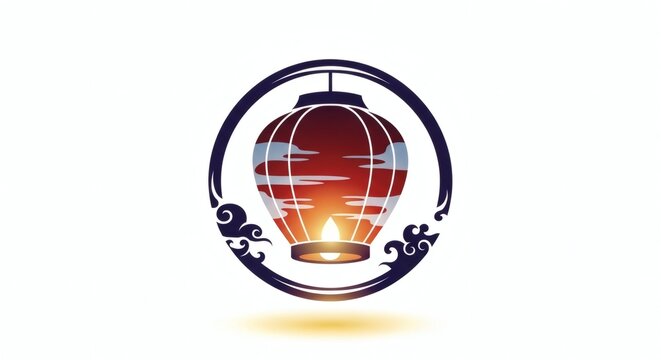 Lantern Festival Logo Design &ndash; Modern Glowing Lantern Emblem for Cultural Event Brandin