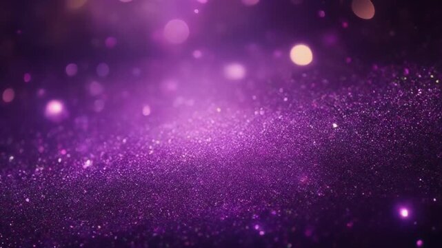 Glitter loop with dust shimmering continuously and bokeh lights glowing softly dreamy