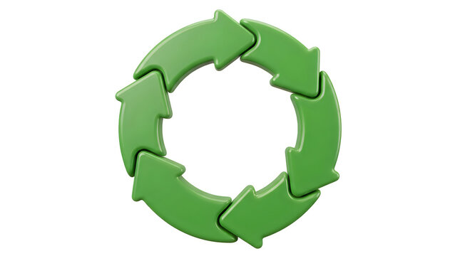 Green recycling arrows circular icon