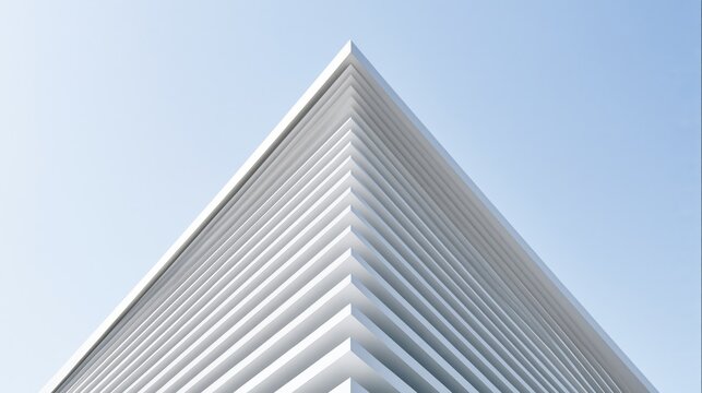 Sharp office tower perspective for corporate annual reports and commercial development marketing