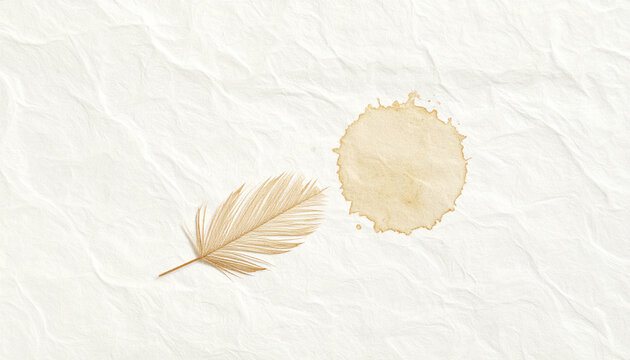 自然な水染みが入った和紙のテクスチャ背景
Traditional Japanese washi paper texture with a natural water stain