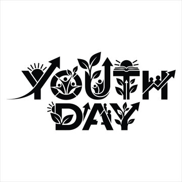 World Tourism Day Arabic Calligraphy Typography Black Vector