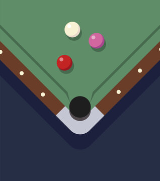 Hand drawn flat snooker table concept