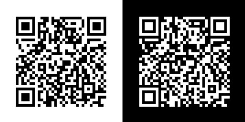 Fototapeta premium QR code with client message approving design, in original and negative style
