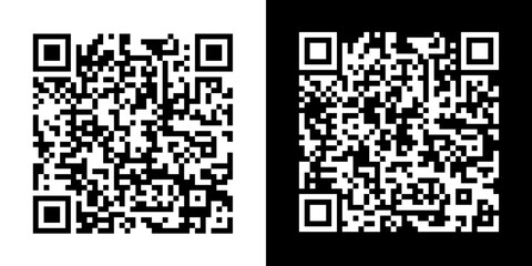 Fototapeta premium QR code with 10 am meeting message, in original and negative design