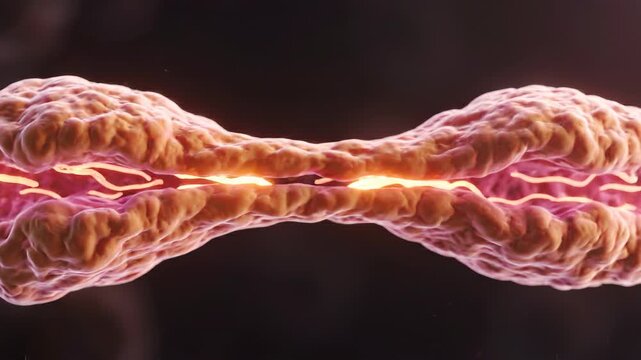 Abstract Cellular Division in Microscopic View with Organic Textures and Biological Warm Glow