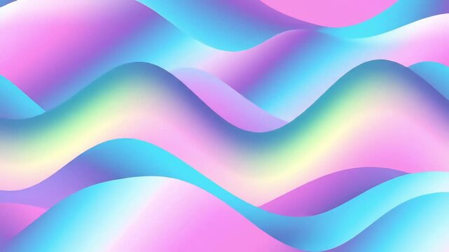 Vibrant Abstract Wavy Gradient Background Loop with Smooth Pastel Holographic Colors.