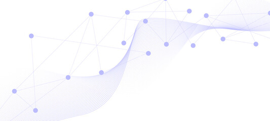 Fototapeta premium Abstract tech network connection dots. Digital technology and big data abstract blue background