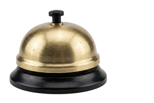 Brass service bell on a black base