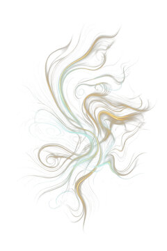 Abstract flowing lines with gold and teal accents