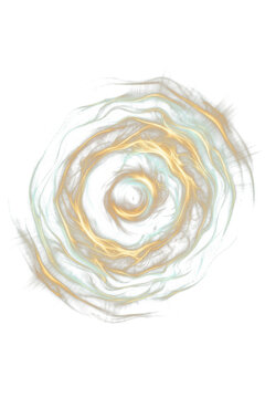 Abstract golden and teal light swirl on white background