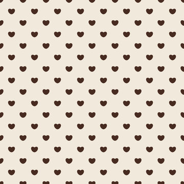 Coquette Vintage Beige Heart Seamless Pattern Minimalist Neutral Polka Dot Background Wallpaper Fabric Textile Packaging Scrapbooking Stationery Baby Shower Nursery Wall Decor Gift Wrap Printable