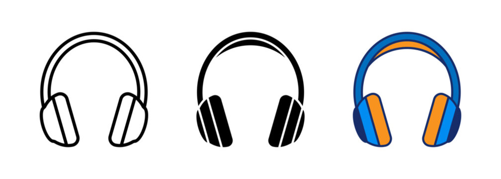 Headphone icon, Headset symbol for app, UI and website. Vector and transparent PNG