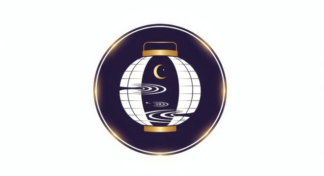 Japanese Lantern Festival Emblem &ndash; Modern Obon Logo Design for Cultural Event Branding
