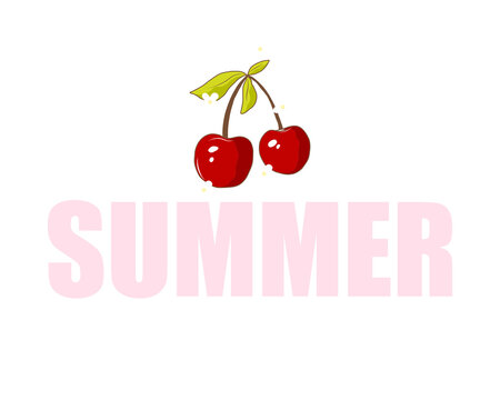Lettering summer and cherry blossom pastel color textured illustration for high quality wallpaper or background