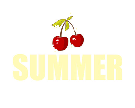 Lettering summer and cherry blossom pastel color textured illustration for high quality wallpaper or background