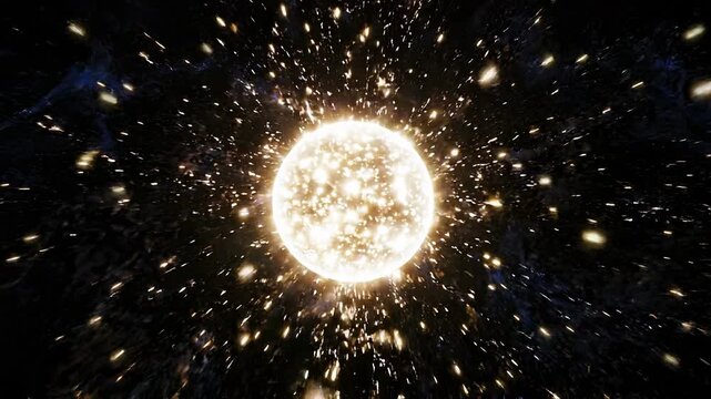 Quantum Probability Wave Collapsing into Glowing Solid Particle for Advanced High-Tech Physics Simulation