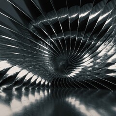 Obraz premium Abstract 3d dark metallic circular pipe structure vortex tunnel